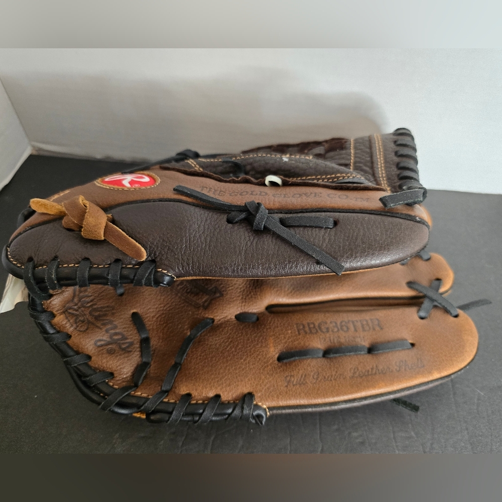 Rawlings Rbg36tbr Left Hand Thwr 12.5"Lthr Zero Shock Rh Baseball-Softball Glove View 2